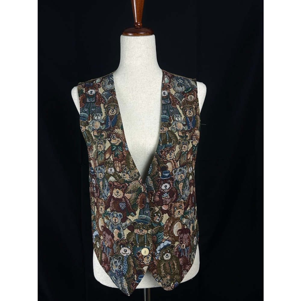Teddy bear vest with satin back